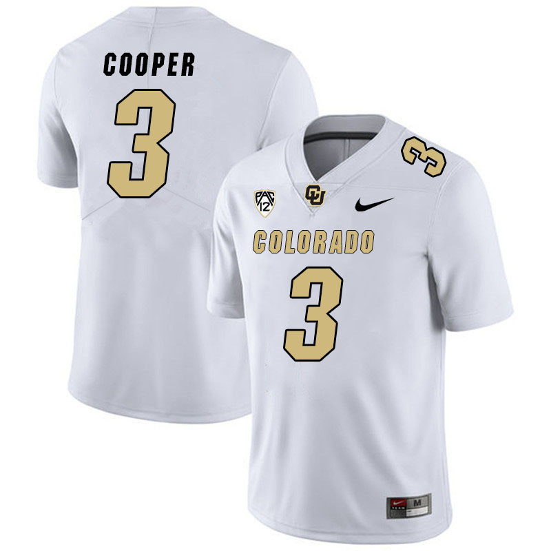 Men #3 Omarion Cooper Colorado Buffaloes College Football Jerseys Stitched Sale-White - Click Image to Close
